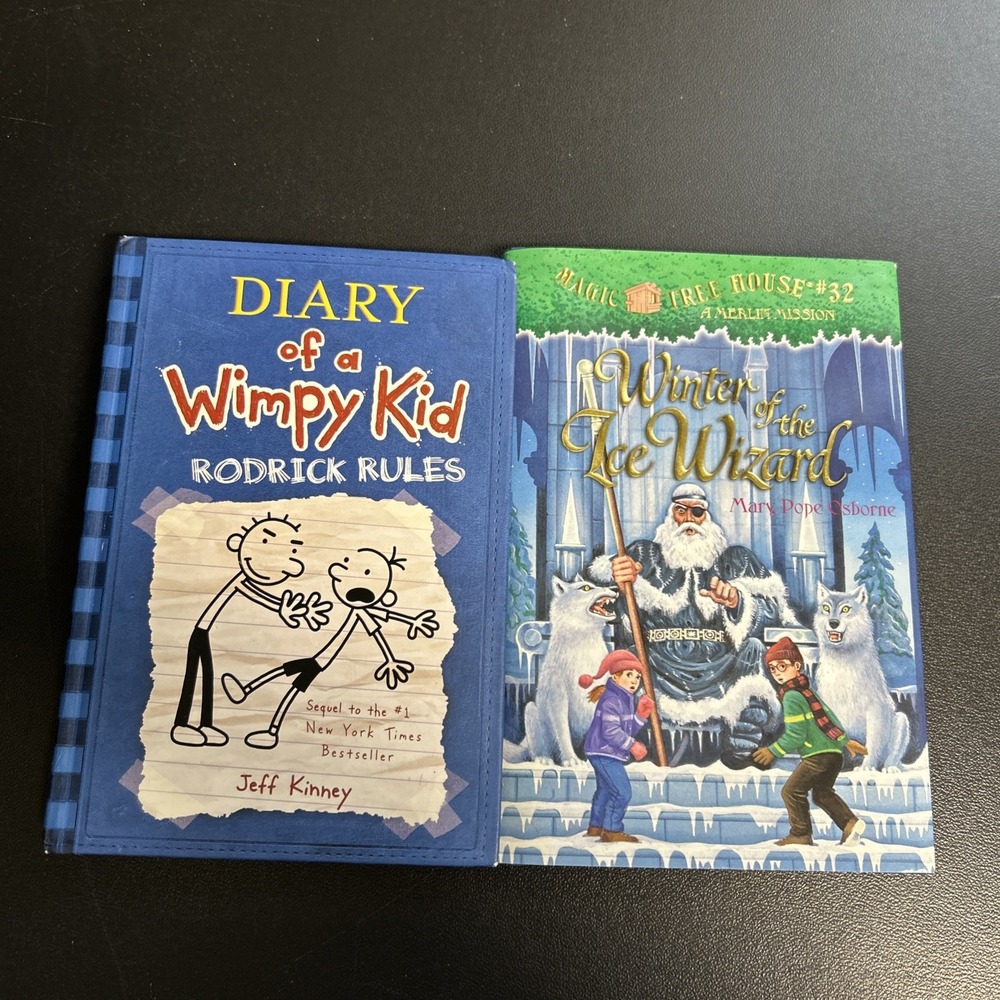 Lot Of 2‎ Books: Diary of a Wimpy Kid & Winter Of The I E Wizard Hardcover